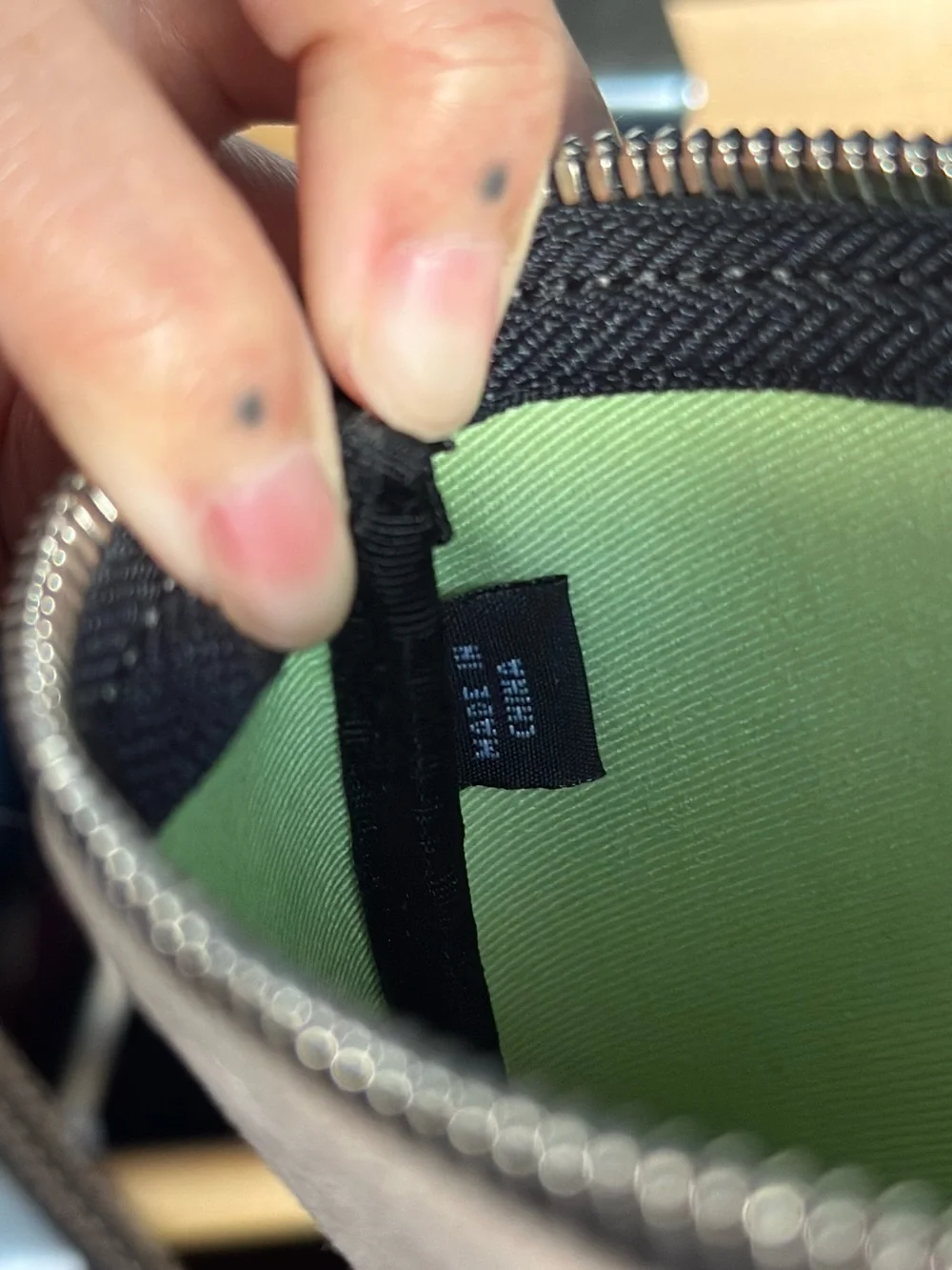 Coach Canvas and Black Leather-Trim Wristlet Pouch